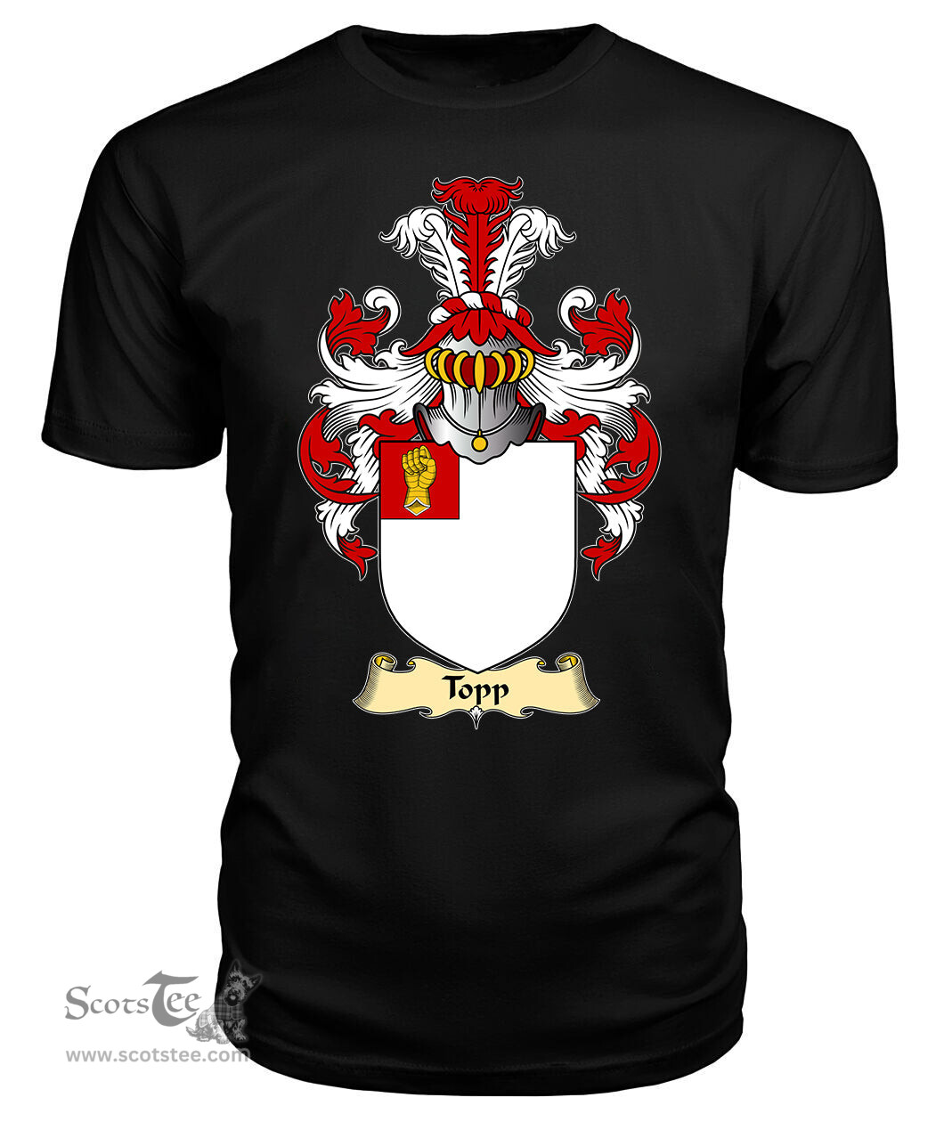 ScotsTee Topp Coat Of Arms Family Crest England V23 T Shirt