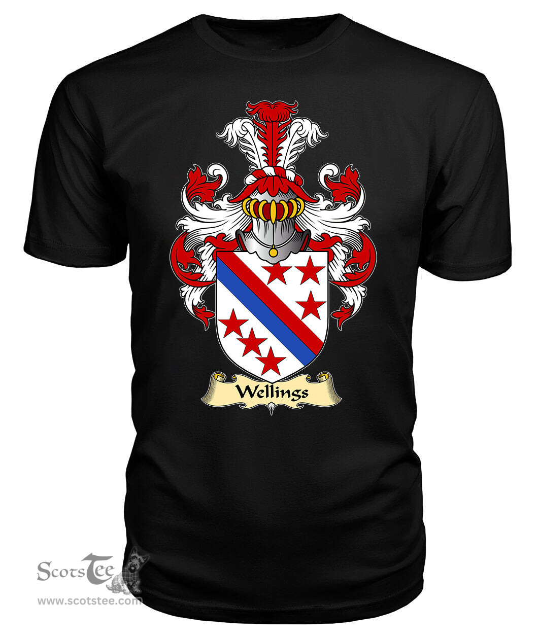 ScotsTee Wellings Coat Of Arms Family Crest England V23 T Shirt