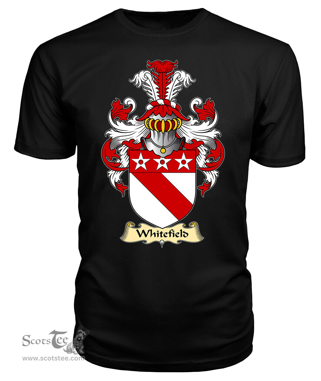 ScotsTee Whitefield or Whitfield Coat Of Arms Family Crest England V23 T Shirt