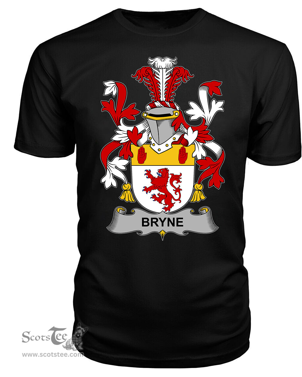 ScotsTee Bryne or Brinn Coat Of Arms Family Crest Fighting Irish III T Shirt