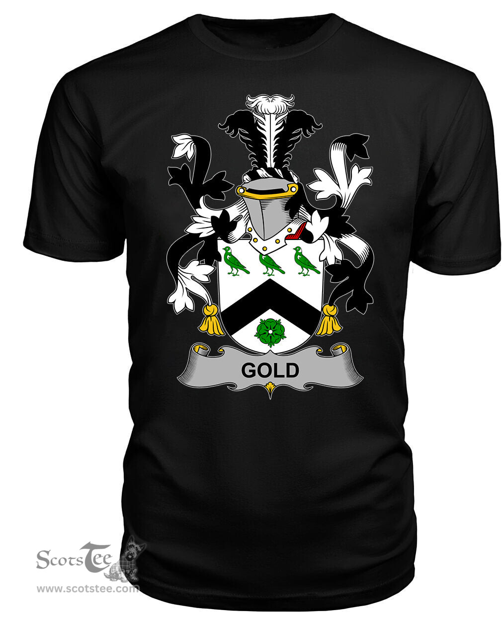 ScotsTee Gold Coat Of Arms Family Crest Fighting Irish III T Shirt