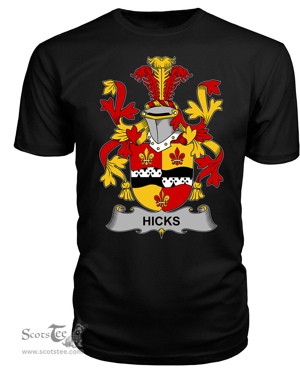 ScotsTee Hicks Coat Of Arms Family Crest Fighting Irish III T Shirt
