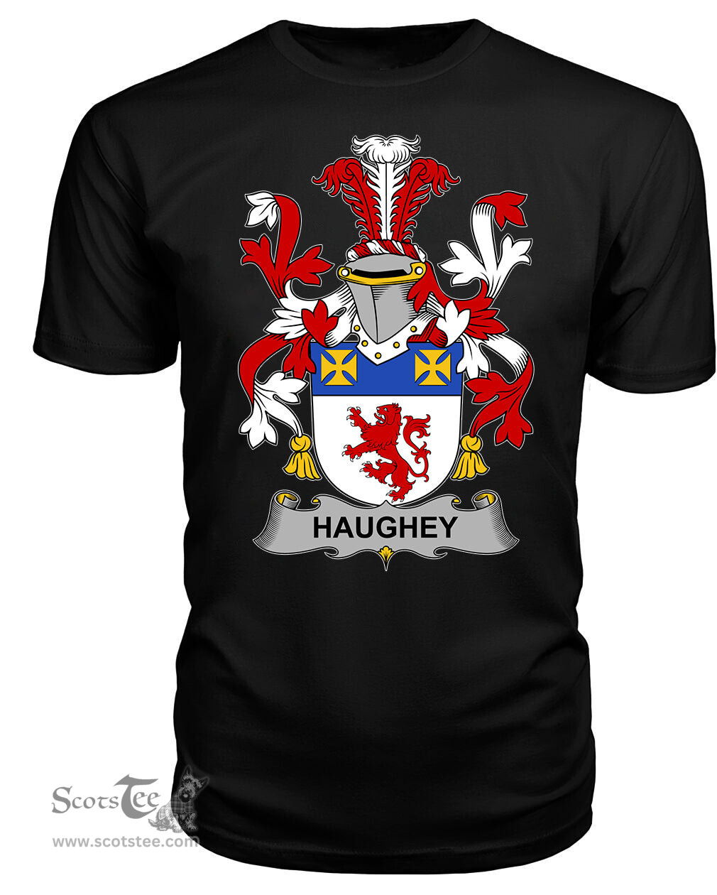 ScotsTee Haugher or O'Haffey Coat Of Arms Family Crest Fighting Irish III T Shirt