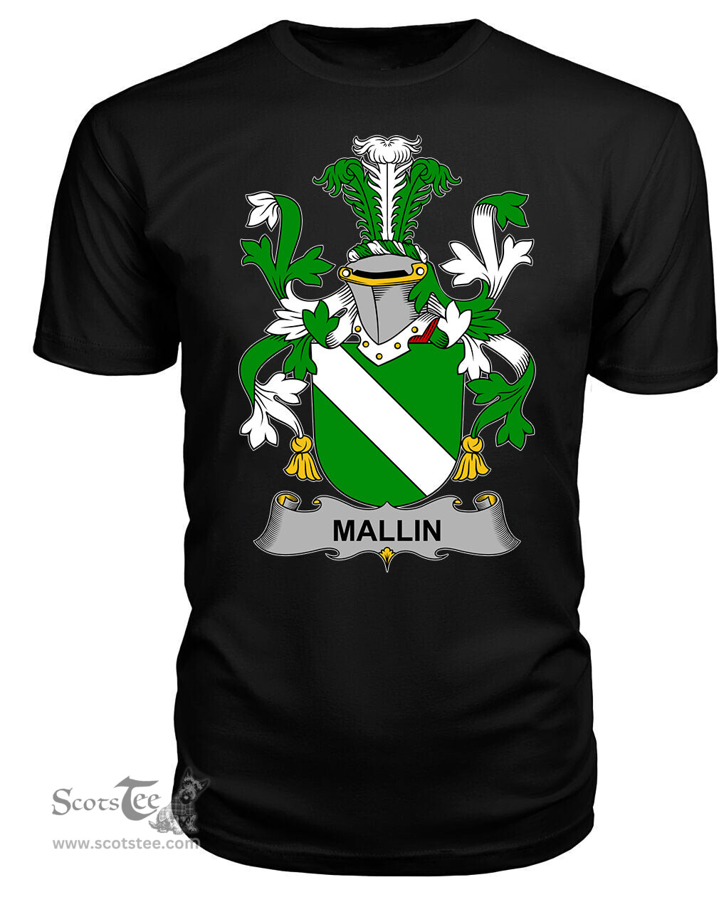 ScotsTee Mallin or O'Mallan Coat Of Arms Family Crest Fighting Irish III T Shirt