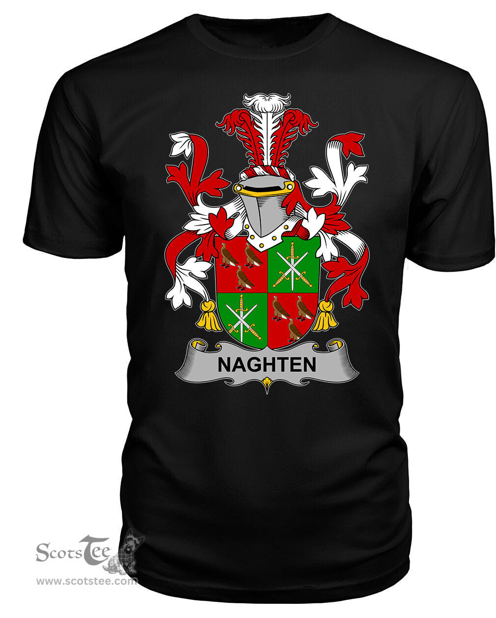 ScotsTee Naghten or O'Naghten Coat Of Arms Family Crest Fighting Irish III T Shirt
