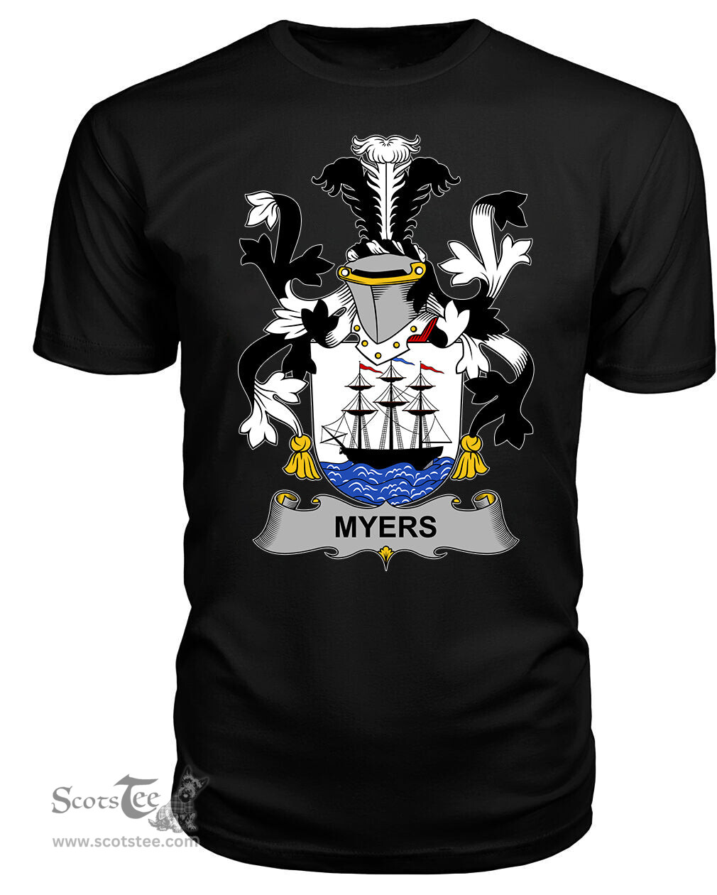 ScotsTee Myers Coat Of Arms Family Crest Fighting Irish III T Shirt