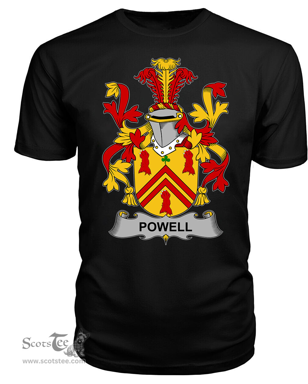ScotsTee Powell Coat Of Arms Family Crest Fighting Irish III T Shirt