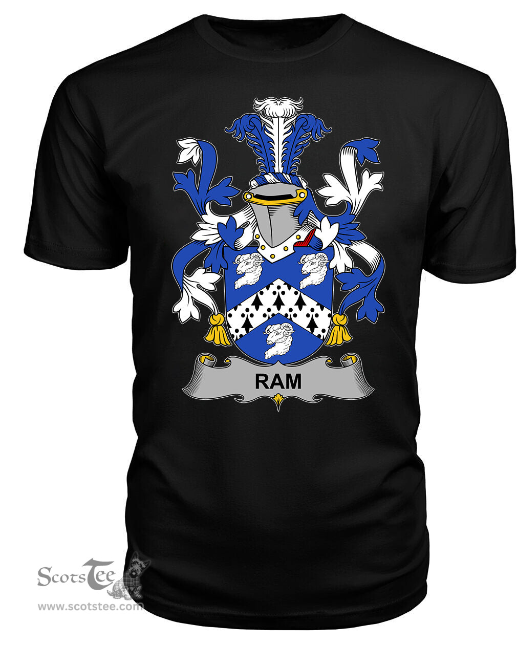 ScotsTee Ram Coat Of Arms Family Crest Fighting Irish III T Shirt