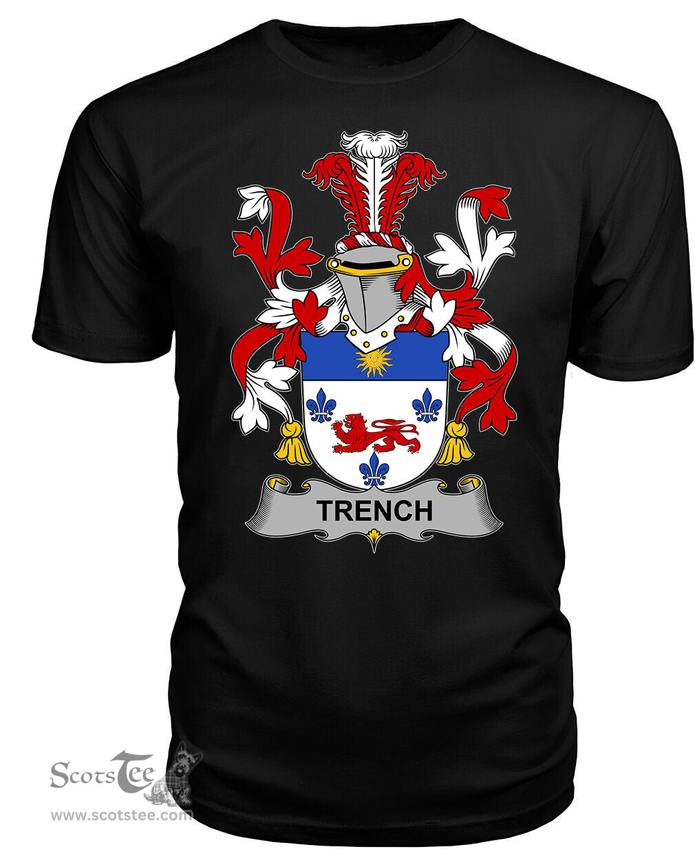 ScotsTee Trench Coat Of Arms Family Crest Fighting Irish III T Shirt