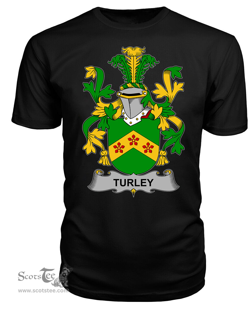 ScotsTee Turkey or MacCurley Coat Of Arms Family Crest Fighting Irish III T Shirt