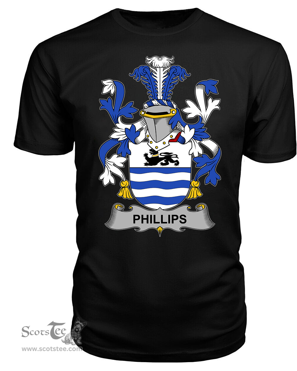 ScotsTee Phillips Coat Of Arms Family Crest Fighting Irish III T Shirt