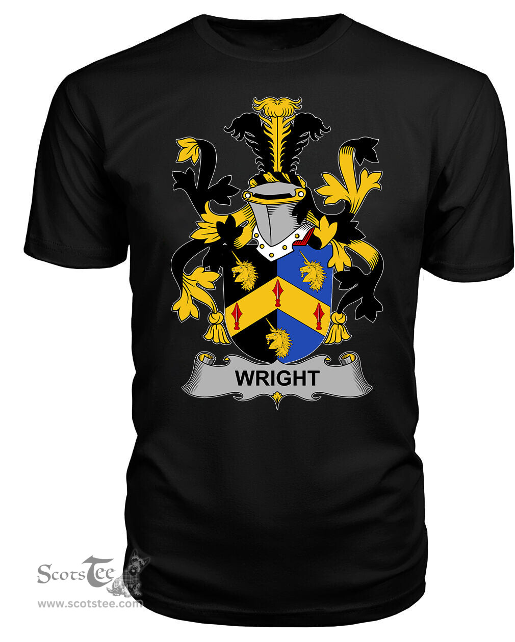 ScotsTee Wright Coat Of Arms Family Crest Fighting Irish III T Shirt
