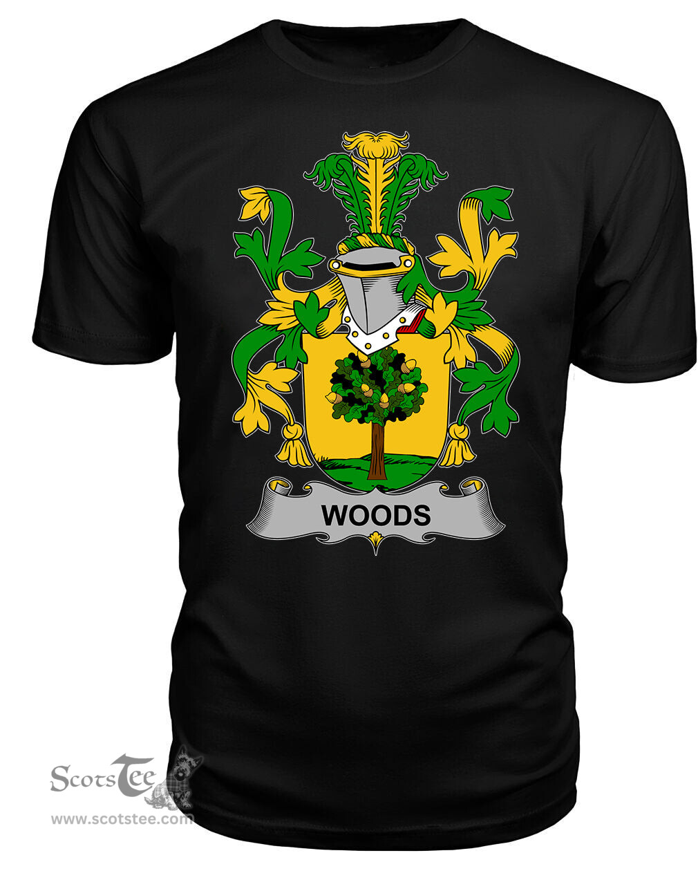ScotsTee Woods Coat Of Arms Family Crest Fighting Irish III T Shirt