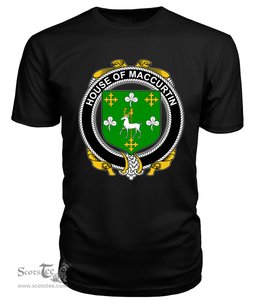 ScotsTee MACCURTIN Coat Of Arms Family Crest House Of Ireland T Shirt
