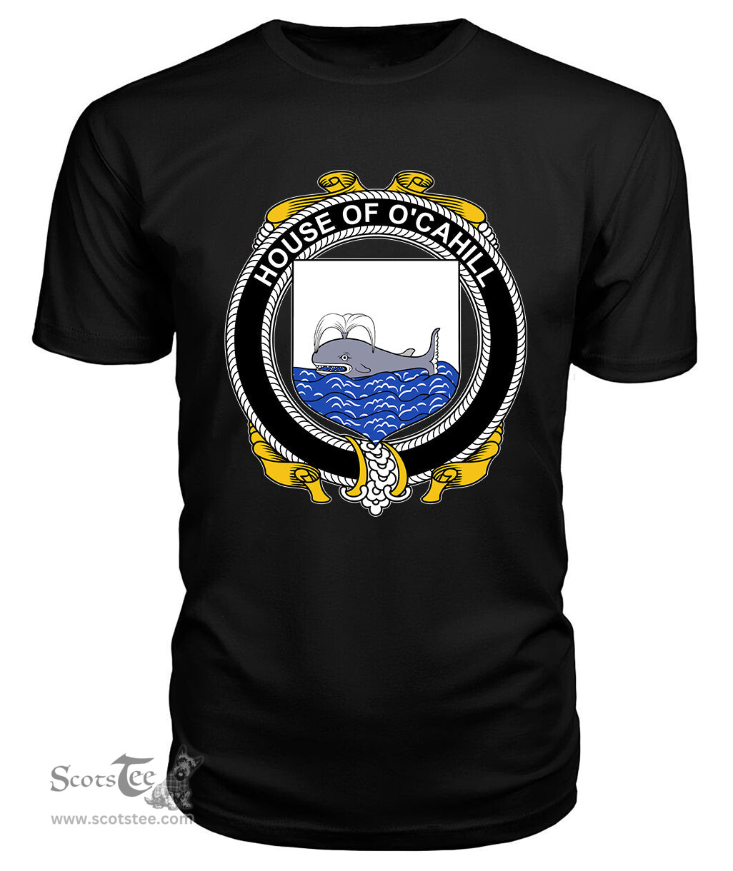 ScotsTee O'CAHILL Coat Of Arms Family Crest House Of Ireland T Shirt