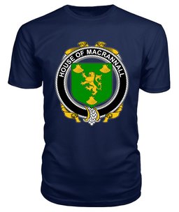 ScotsTee MACRANNALL (REYNOLDS) Coat Of Arms Family Crest House Of Ireland T Shirt