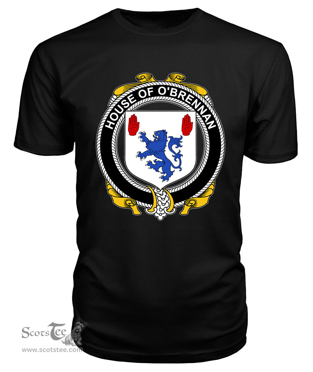 ScotsTee O'BRENNAN (Connacht) Coat Of Arms Family Crest House Of Ireland T Shirt