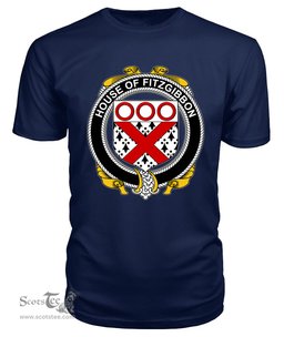 ScotsTee FITZGIBBON Coat Of Arms Family Crest House Of Ireland T Shirt