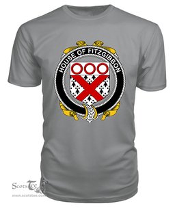 ScotsTee FITZGIBBON Coat Of Arms Family Crest House Of Ireland T Shirt
