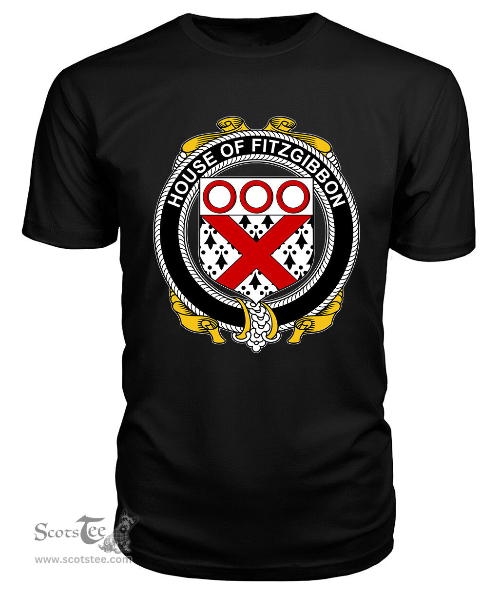 ScotsTee FITZGIBBON Coat Of Arms Family Crest House Of Ireland T Shirt