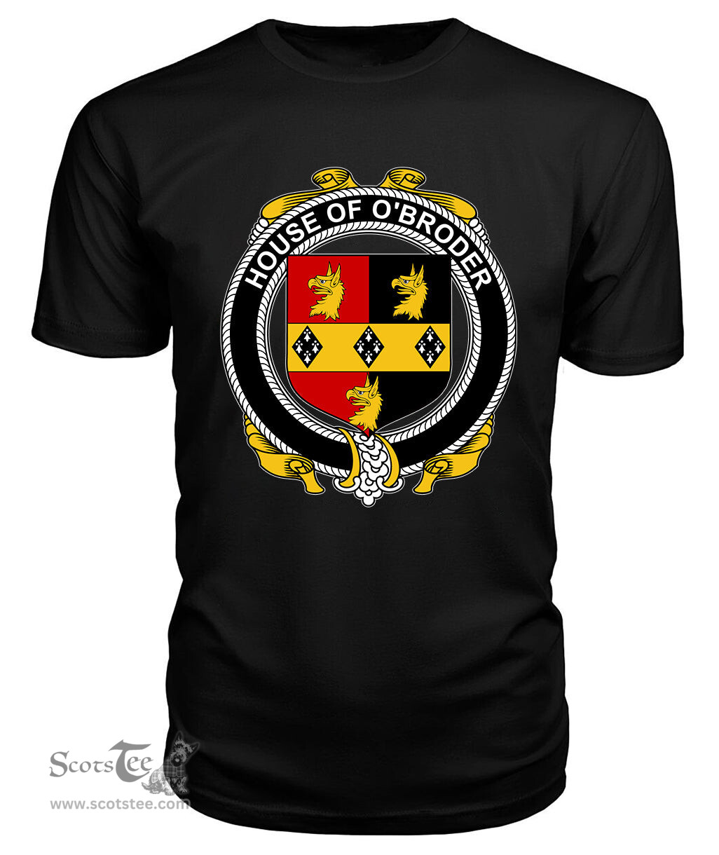 ScotsTee O'BRODER Coat Of Arms Family Crest House Of Ireland T Shirt