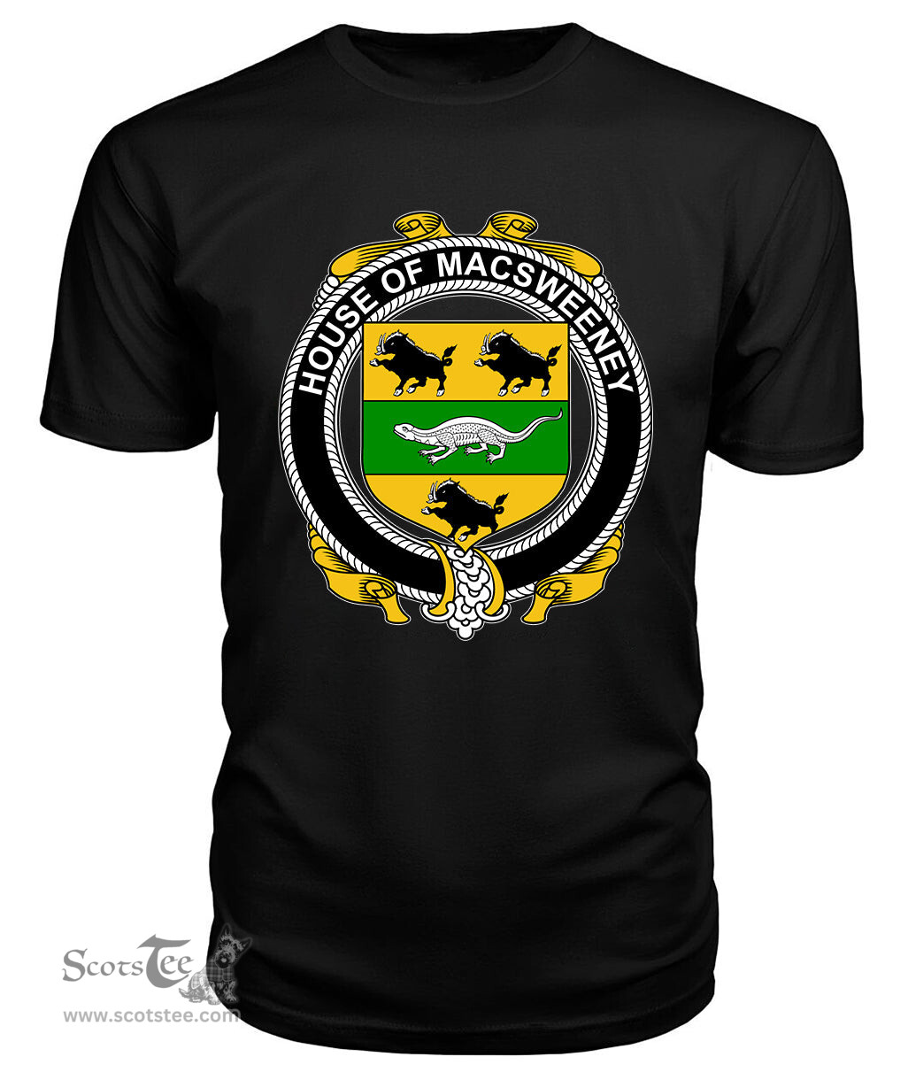 ScotsTee MACSWEENEY Coat Of Arms Family Crest House Of Ireland T Shirt