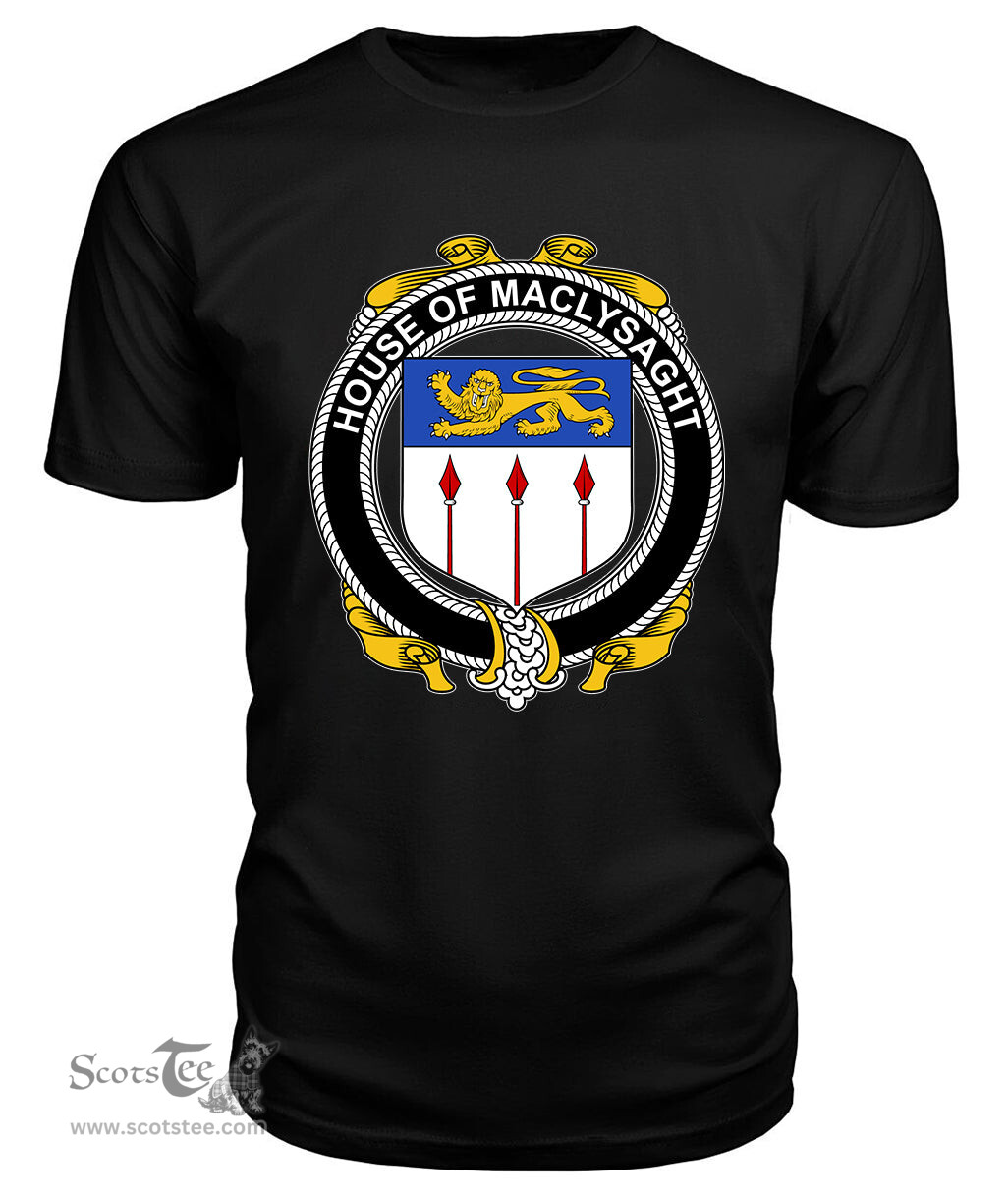 ScotsTee MACLYSAGHT Coat Of Arms Family Crest House Of Ireland T Shirt