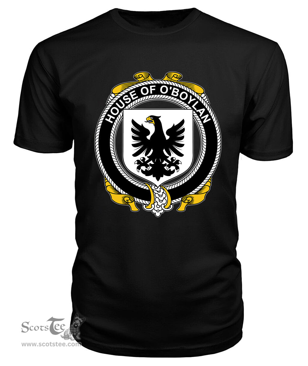 ScotsTee O'BOYLAND Coat Of Arms Family Crest House Of Ireland T Shirt