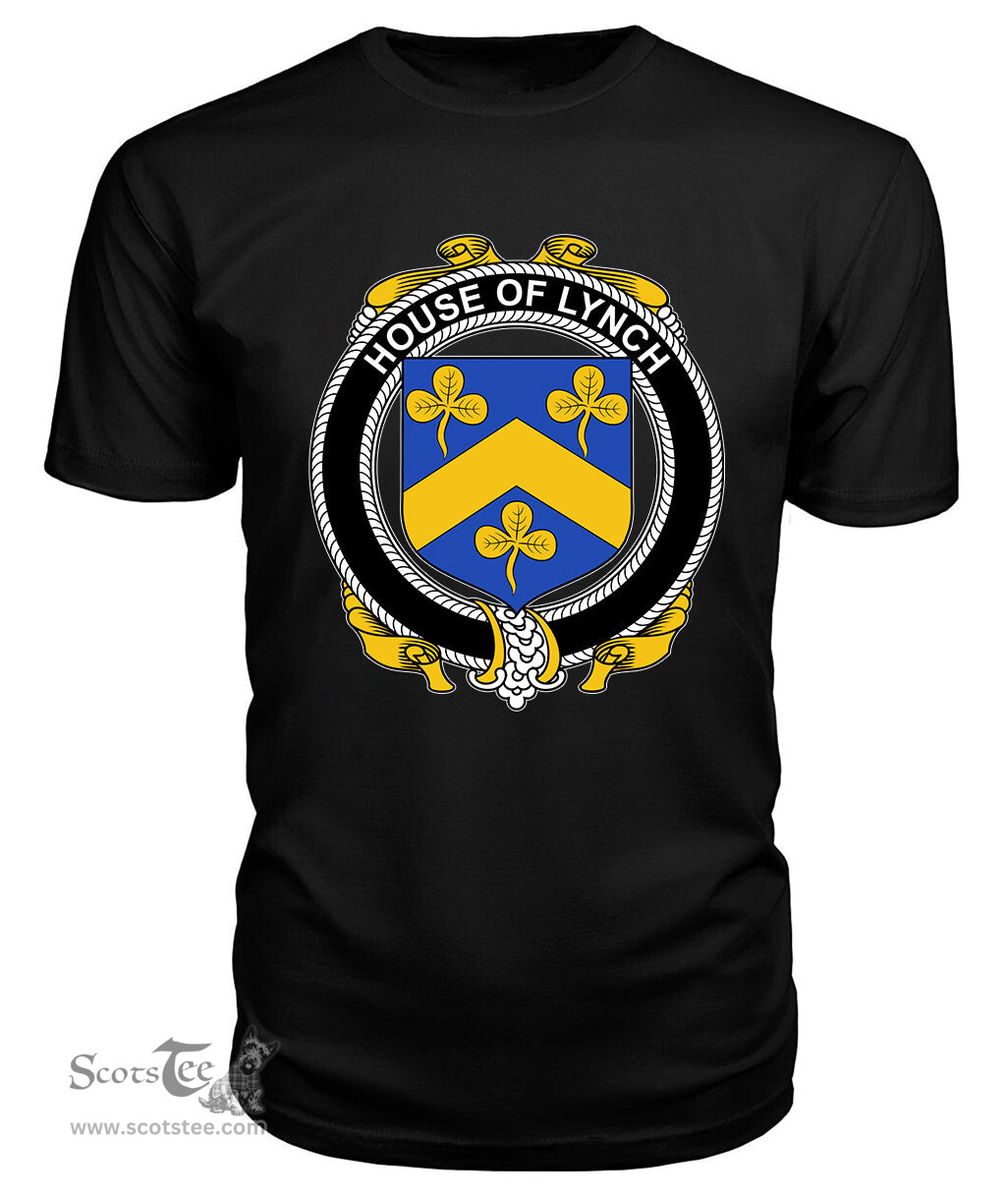 ScotsTee LYNCH Coat Of Arms Family Crest House Of Ireland T Shirt