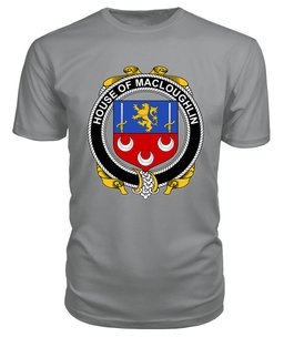 ScotsTee MACLOUGHLIN (Tirconnell) Coat Of Arms Family Crest House Of Ireland T Shirt