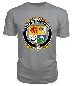 ScotsTee MACDONNELL (of the Glens) Coat Of Arms Family Crest House Of Ireland T Shirt