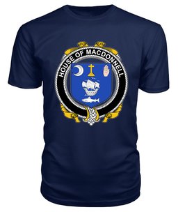 ScotsTee MACDONNELL (Clare and Connacht) Coat Of Arms Family Crest House Of Ireland T Shirt