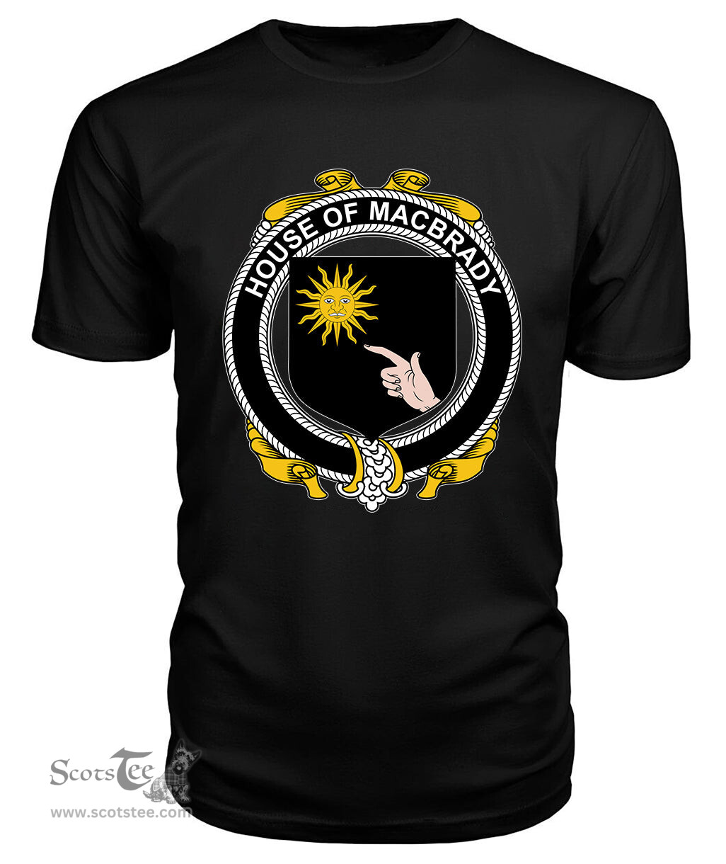 ScotsTee MACBRADY Coat Of Arms Family Crest House Of Ireland T Shirt