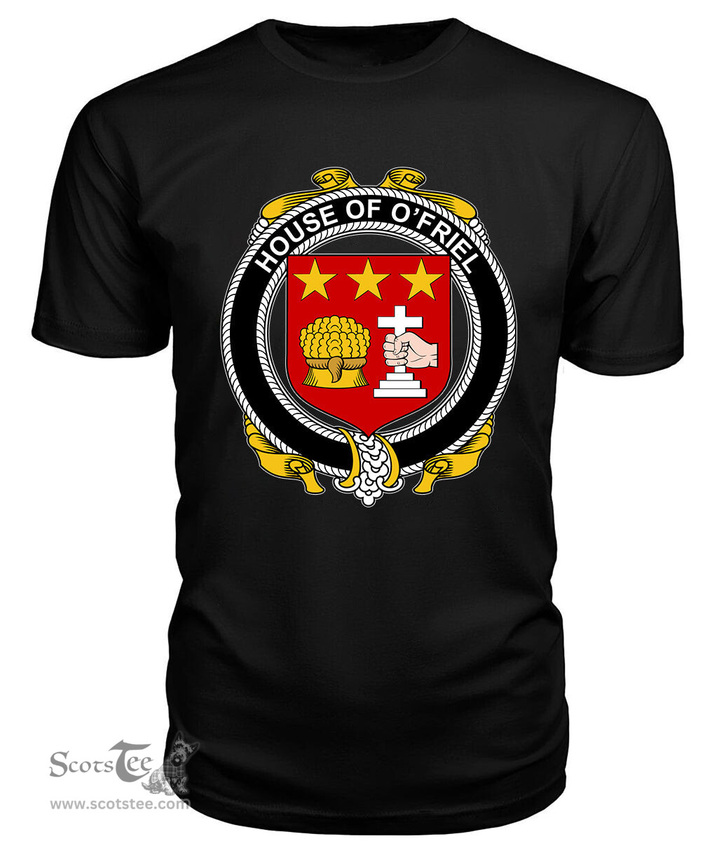 ScotsTee O'FRIEL Coat Of Arms Family Crest House Of Ireland T Shirt