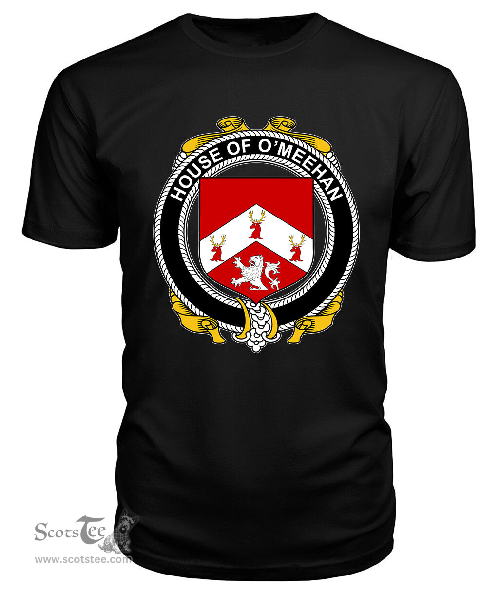 ScotsTee O'MEEHAN Coat Of Arms Family Crest House Of Ireland T Shirt