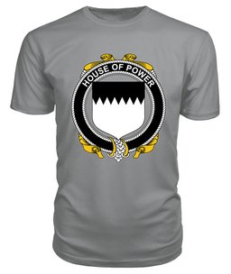 ScotsTee POWER Coat Of Arms Family Crest House Of Ireland T Shirt