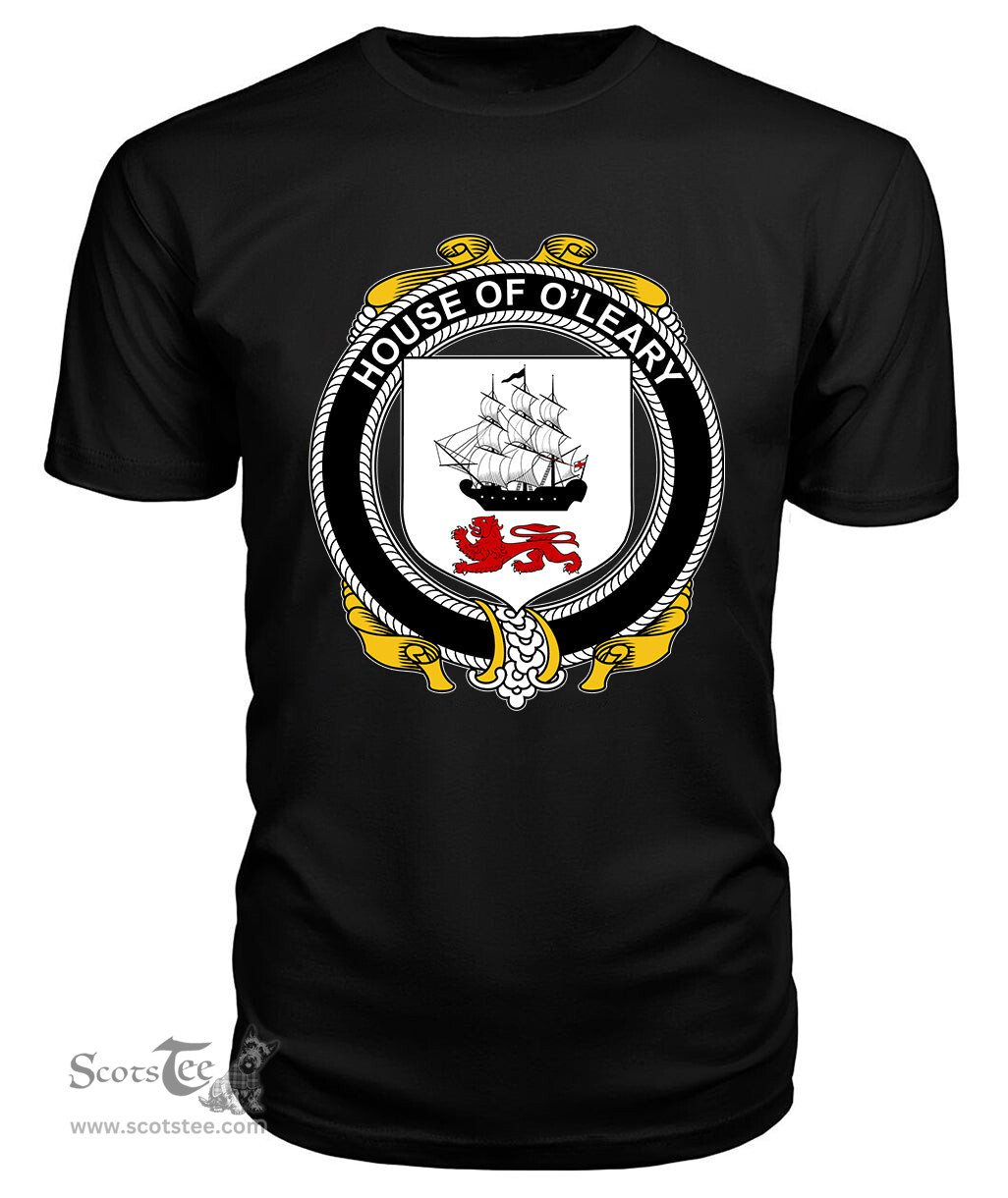 ScotsTee O'LEARY Coat Of Arms Family Crest House Of Ireland T Shirt
