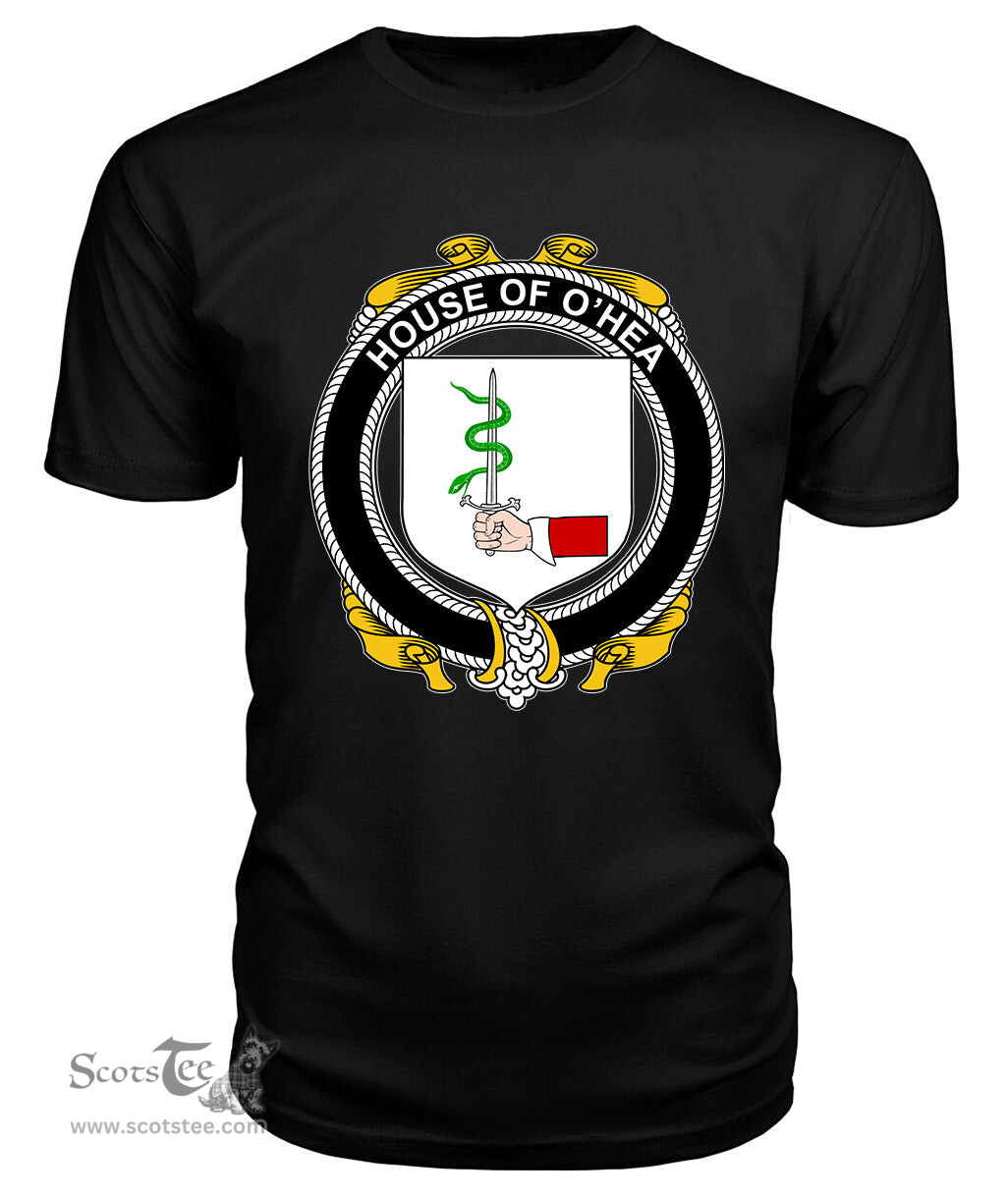 ScotsTee O'HEA Coat Of Arms Family Crest House Of Ireland T Shirt