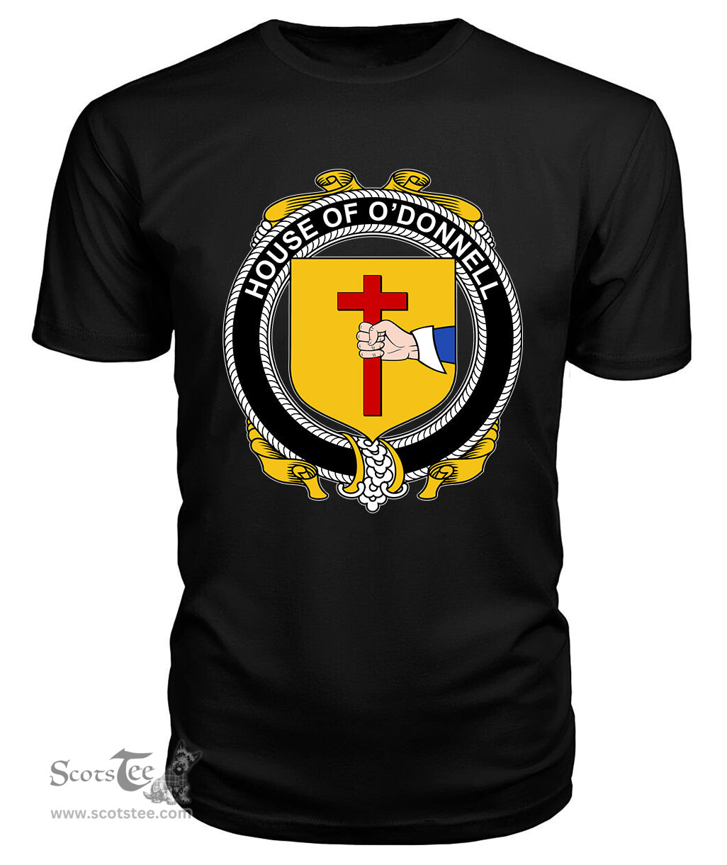 ScotsTee O'DONNELL Coat Of Arms Family Crest House Of Ireland T Shirt