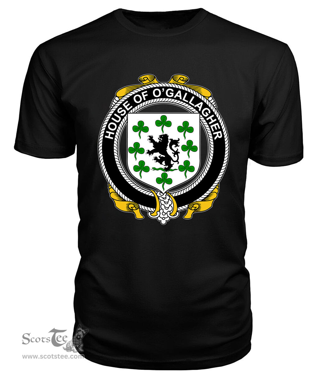 ScotsTee O'GALLAGHER Coat Of Arms Family Crest House Of Ireland T Shirt