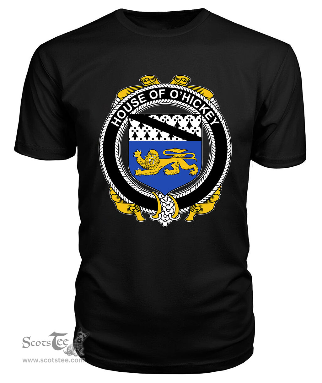 ScotsTee O'HICKEY Coat Of Arms Family Crest House Of Ireland T Shirt