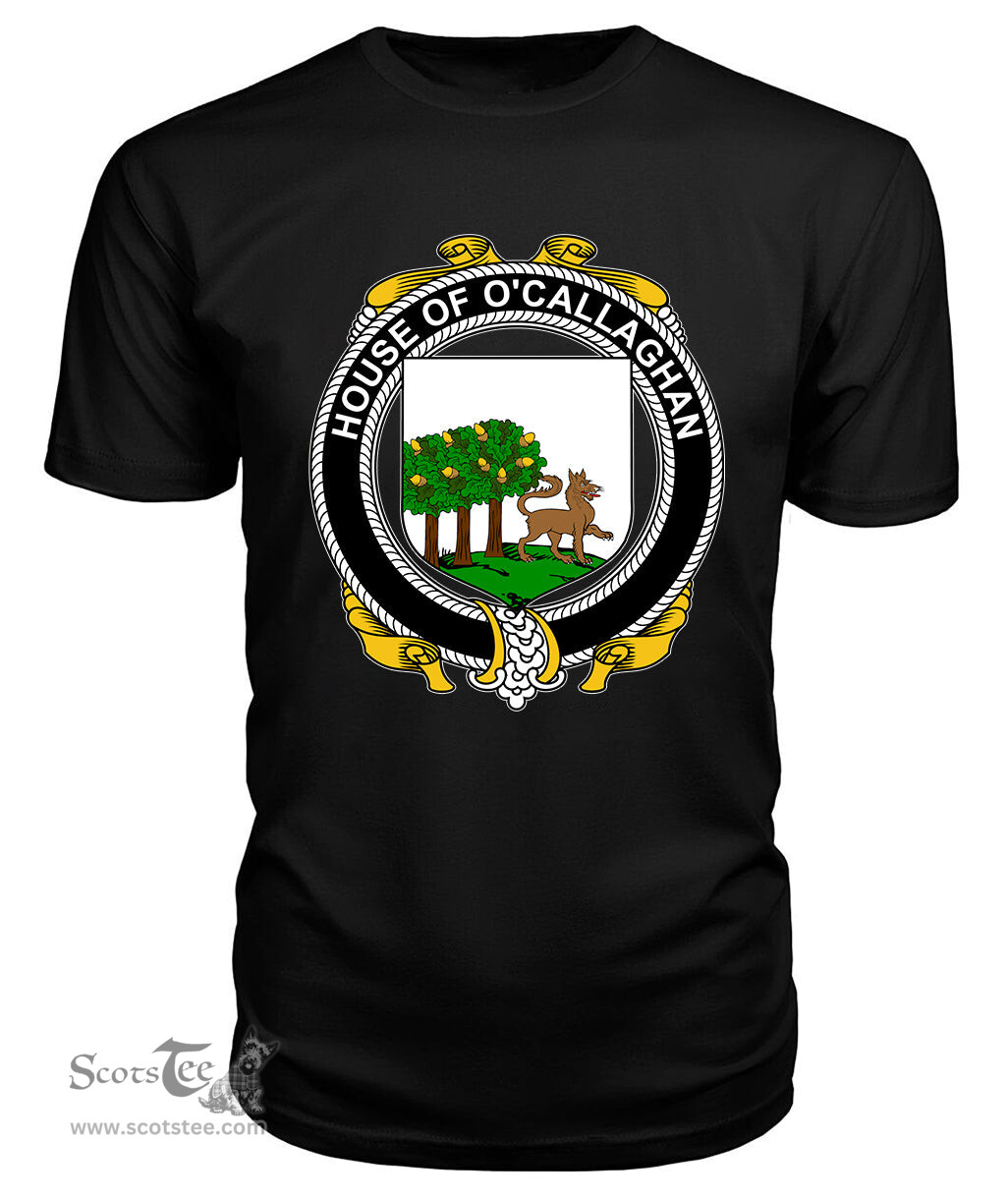ScotsTee O'CALLAGHAN Coat Of Arms Family Crest House Of Ireland T Shirt