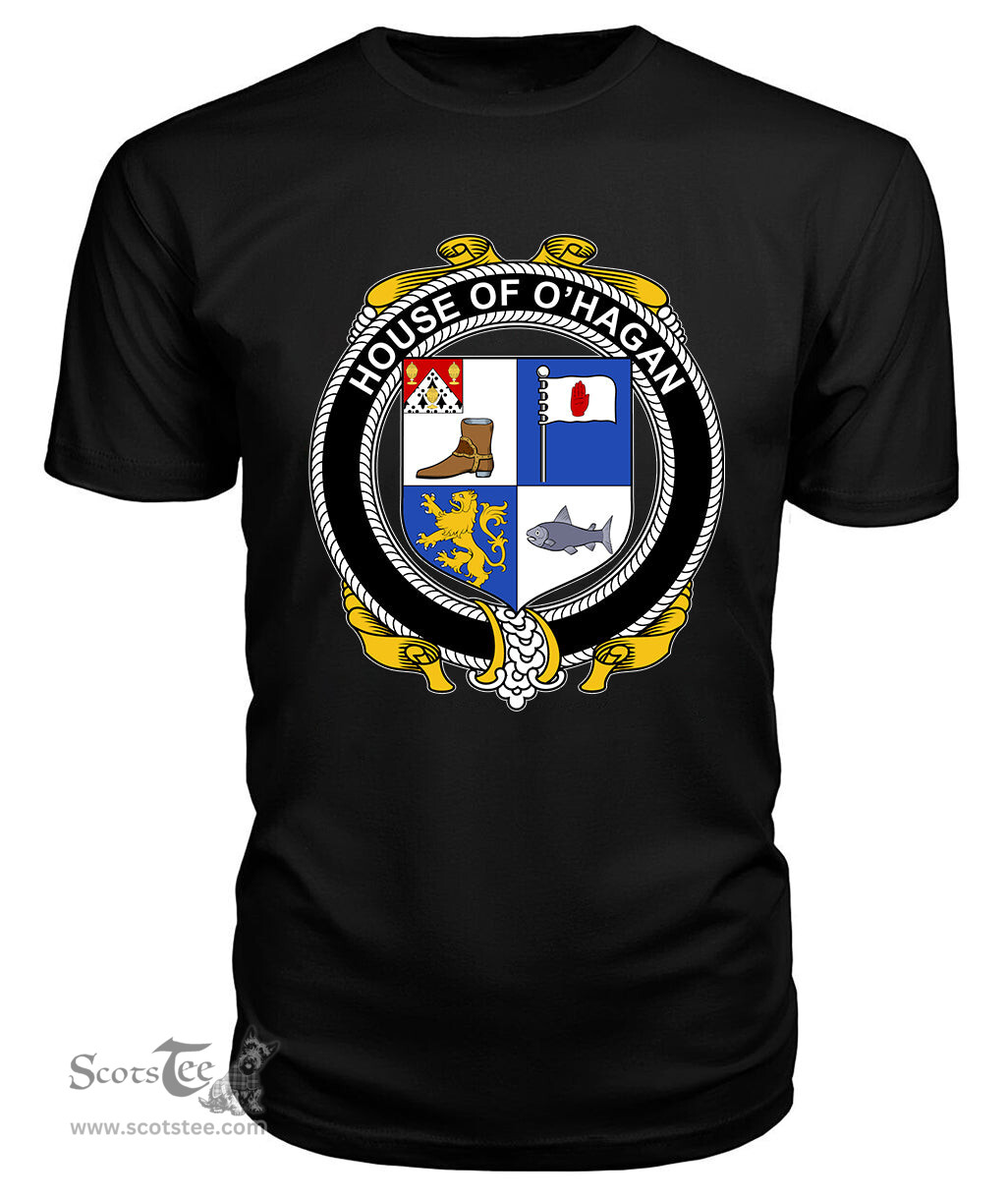 ScotsTee O'HAGAN Coat Of Arms Family Crest House Of Ireland T Shirt