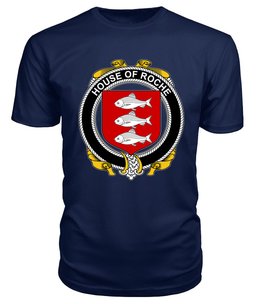ScotsTee ROCHE Coat Of Arms Family Crest House Of Ireland T Shirt