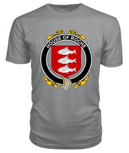 ScotsTee ROCHE Coat Of Arms Family Crest House Of Ireland T Shirt
