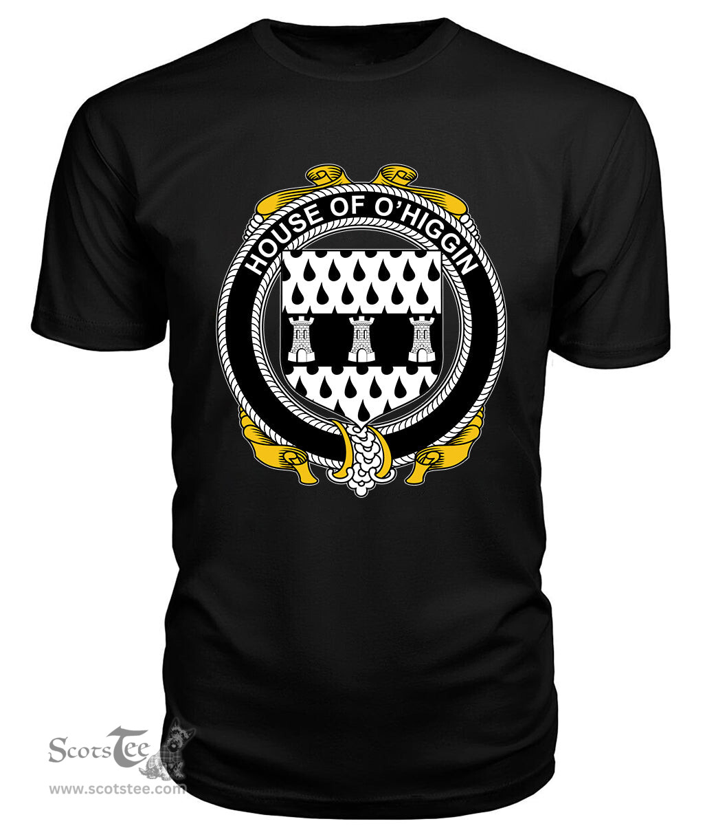 ScotsTee O'HIGGIN Coat Of Arms Family Crest House Of Ireland T Shirt