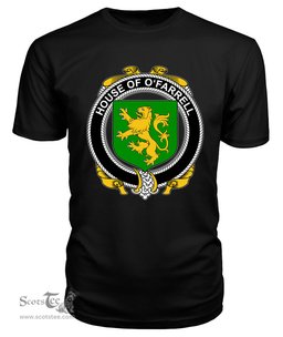 ScotsTee O'FARRELL Coat Of Arms Family Crest House Of Ireland T Shirt