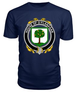 ScotsTee O'FLANAGAN Coat Of Arms Family Crest House Of Ireland T Shirt