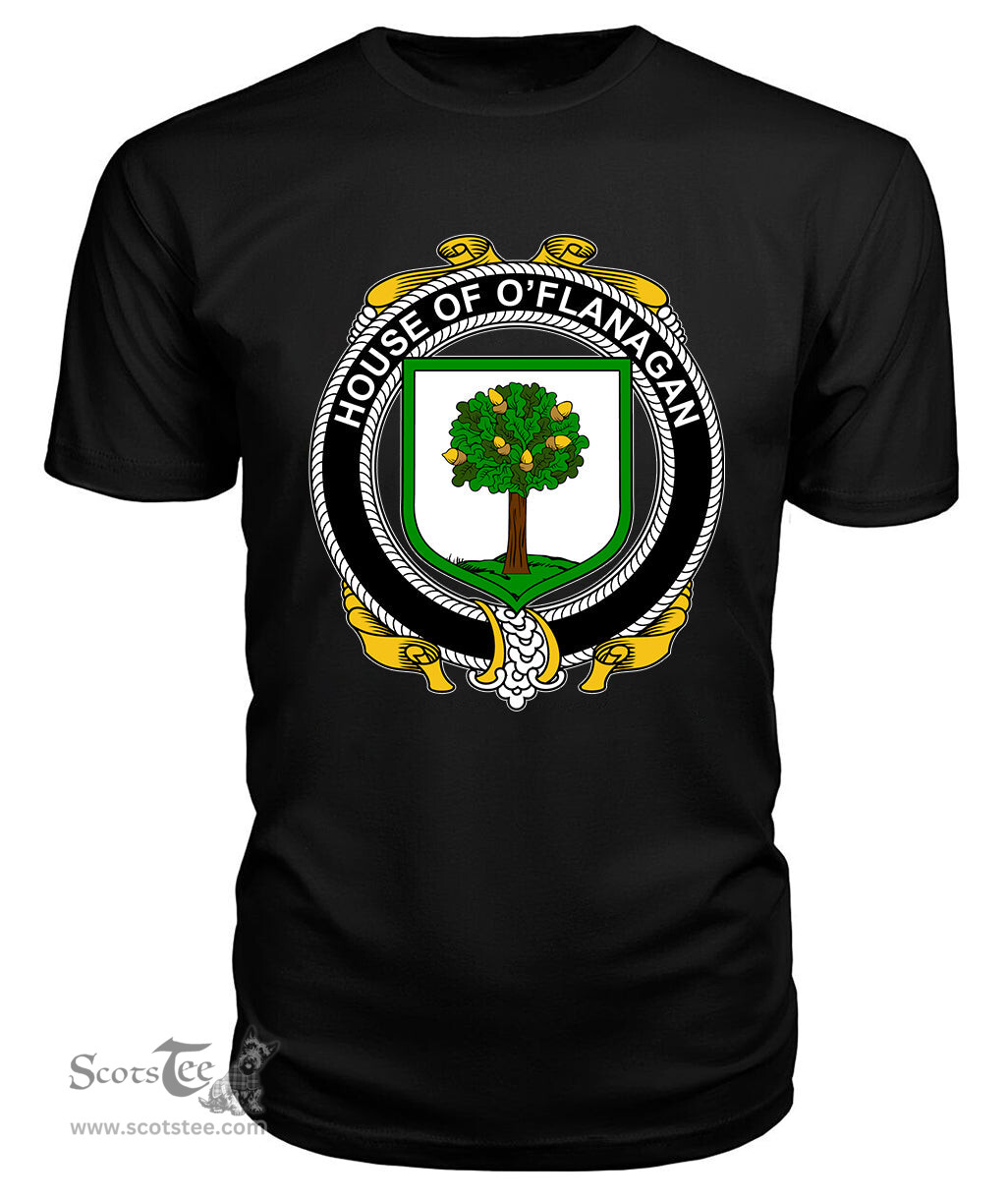 ScotsTee O'FLANAGAN Coat Of Arms Family Crest House Of Ireland T Shirt