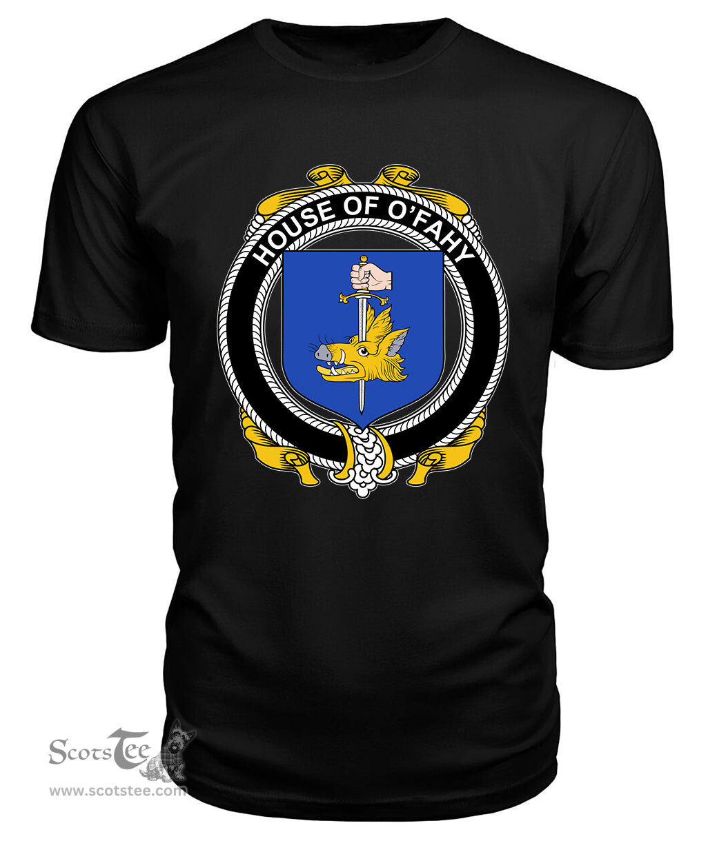 ScotsTee O'FAHY Coat Of Arms Family Crest House Of Ireland T Shirt